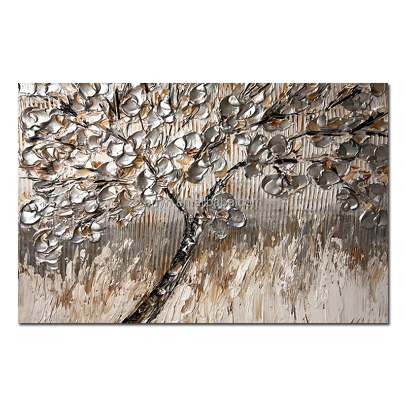 Hand Painted Canvas Oil Painting with Knife Style Flower