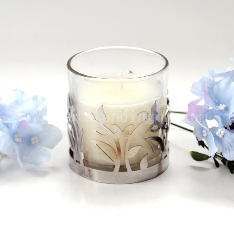 2022 new design Aroma Candle With Glass Candle Holder And Metal Stand For Paraffin Wax Candle Making