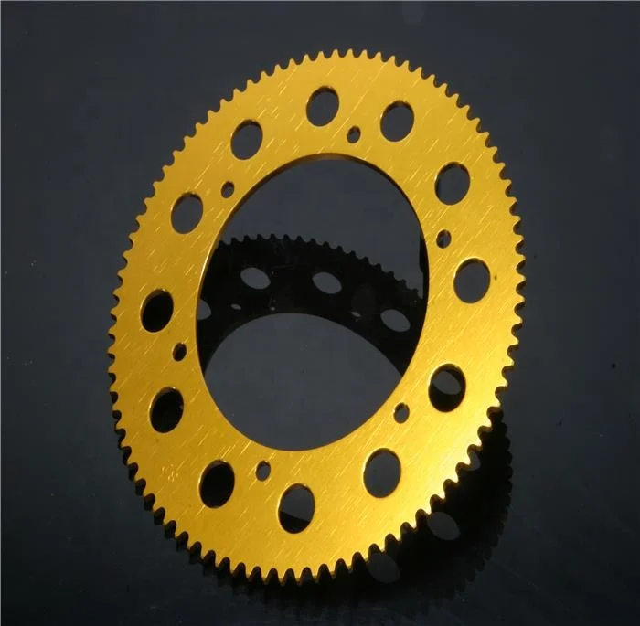 Звездочка золотого типа 219 74 зубца алюминий анодированный золотом для карт