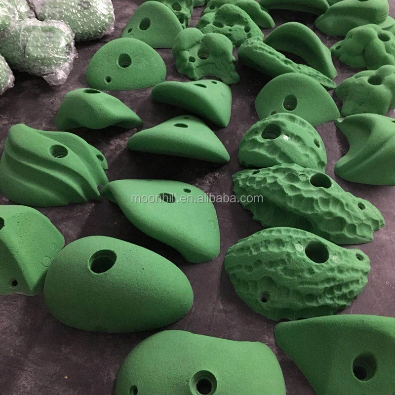 Indoor or outdoor Rock climbing wall hand holds
