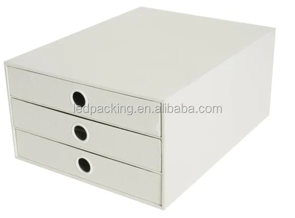 eco-friendly plain white cardboard box for packing file,storage box with drawer