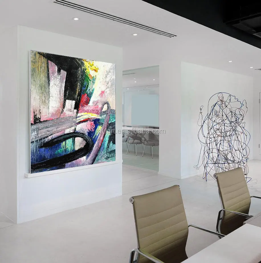 100x100cm Minimalist Vertical Modern Abstract Colorful Wall Art Picture 100% Handmade Painting For Living Room Home Decoration