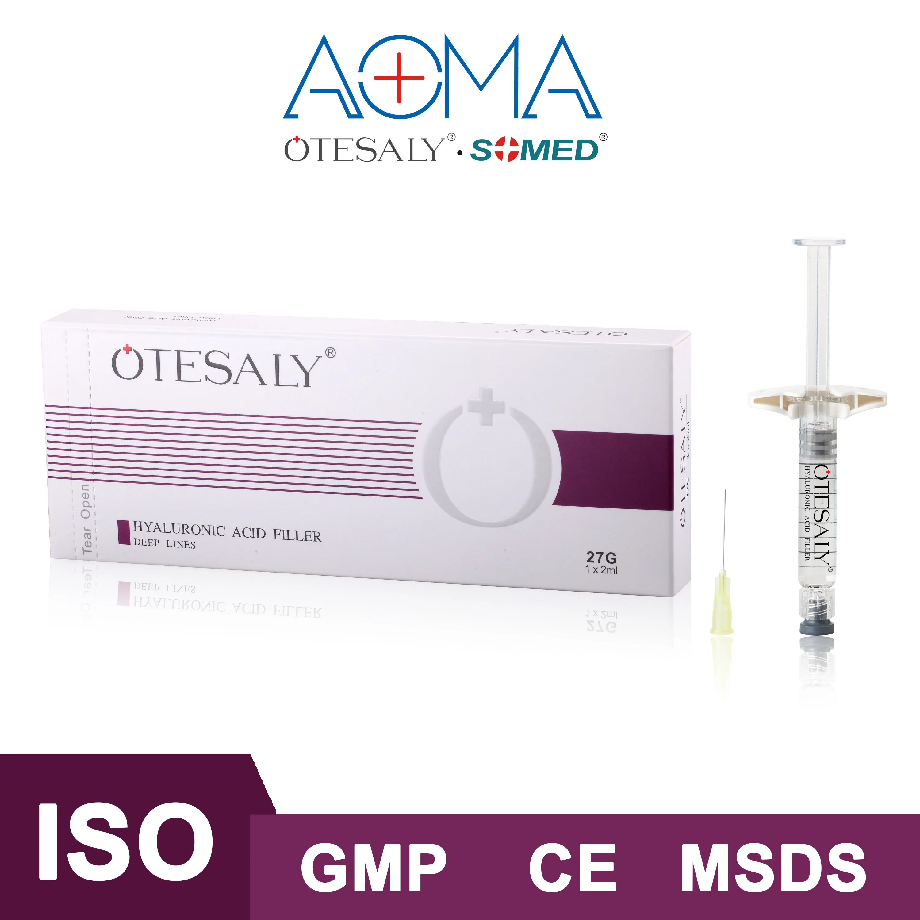 
Otesaly CE Collagen Facial HA Derma Filler 2ml Injectable Hyaluronic Acid Dermal Fillers For Nasolabial, Chin, Cheek, and Nose 