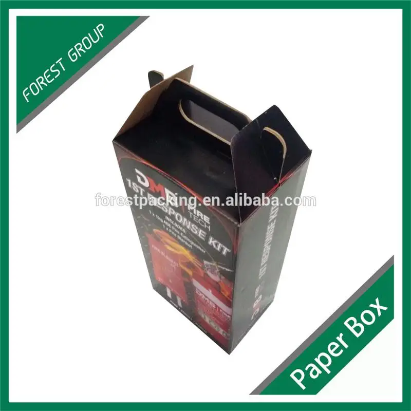 Изделие печатные бумаги, бутылка вина и коробка с высечкой ручки