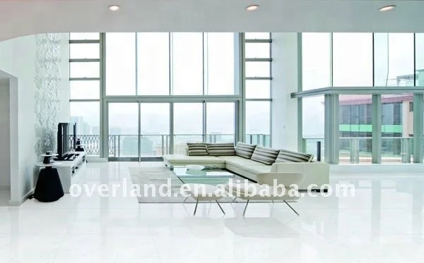 Modern white glossy floor tile