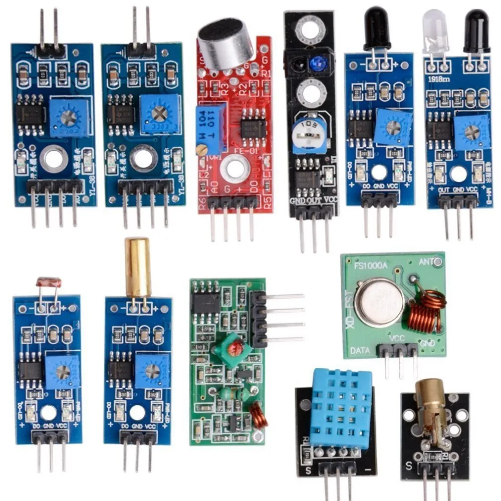 
16pcs/lot Raspberry Pi 3&Raspberry Pi 2 Model B the sensor module package 16 kinds of sensor 