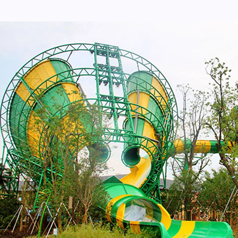 
Fiberglass Steel Pipe Big Cyclone Water Slide / Outdoor Adult Slides Equipment 