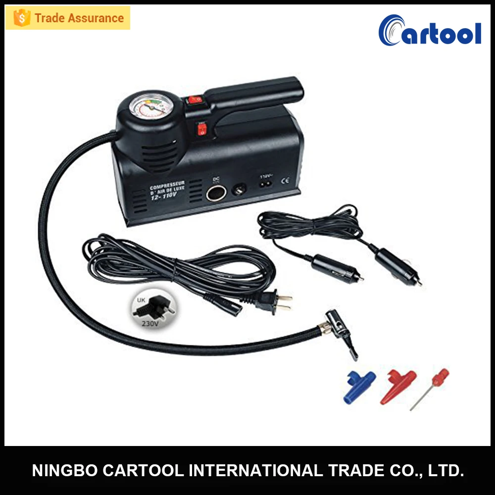 
220v 110v 12v dual power input electric air compressor tyre inflator 