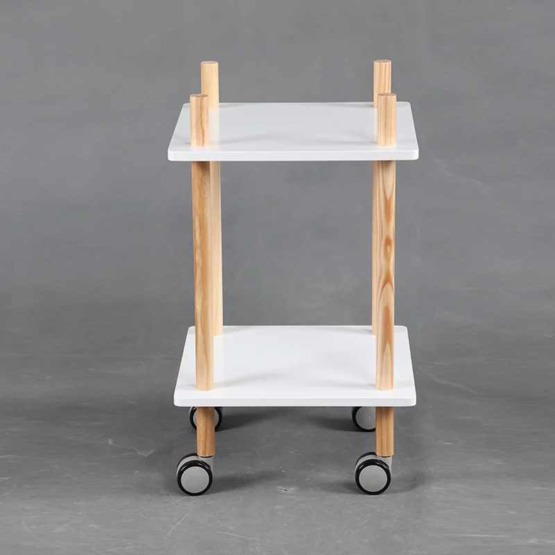 
Promotional 2 tiers modern simple design fancy wooden trolley for salon 