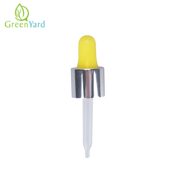 wholesale essential oil packaging glass pipette silicone rubber bulb aluminum hole cap dropper