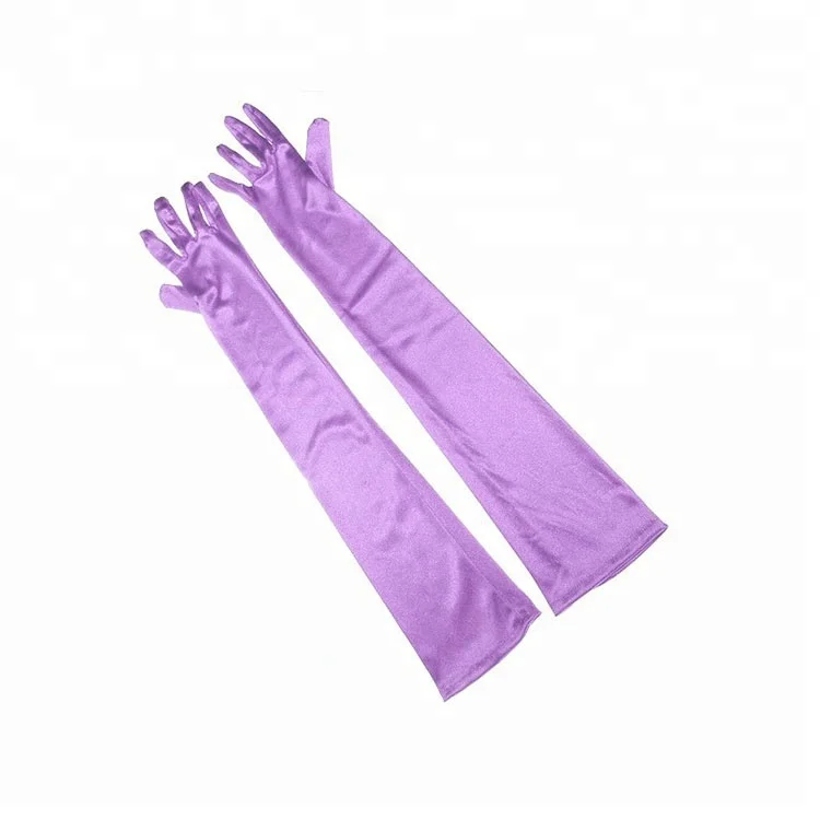 
Vintage Accessories Evening Ball Costume Long Shiny Stretch Satin Dress Gloves 