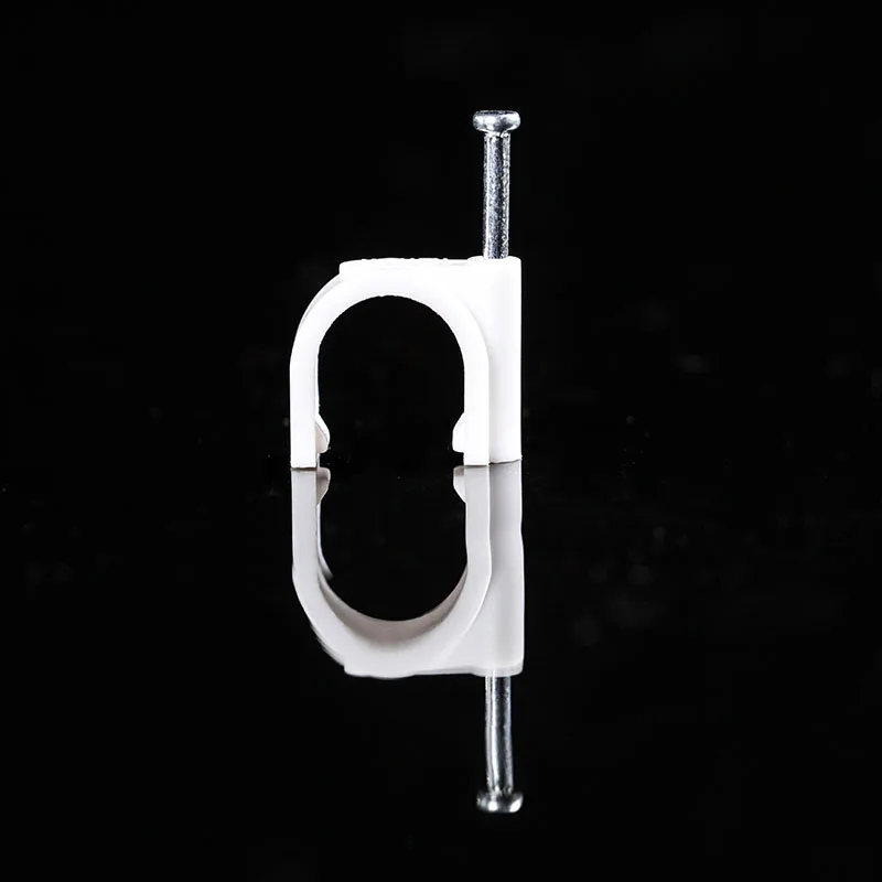 
Flat electrical cable wire cord and plastic cable clips 