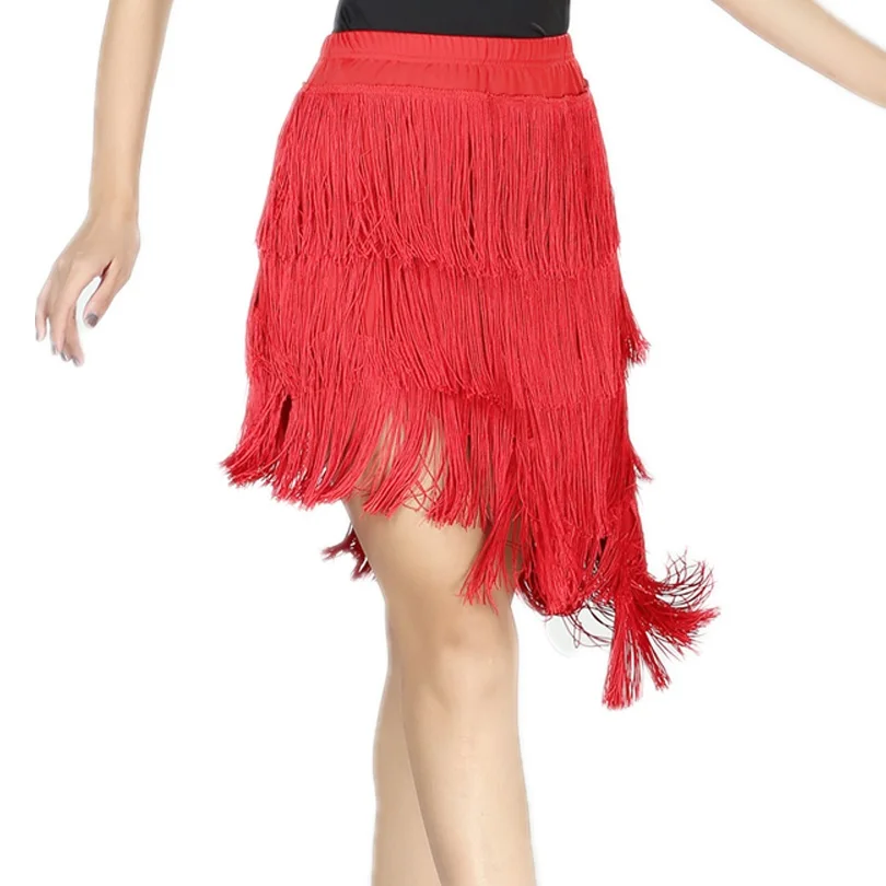 Cheap Price Hot Girls Tassels Salsa Dance Skirt Dancing Costume for Latin Ballroom Tango Cha Cha Stage Performance Skirts