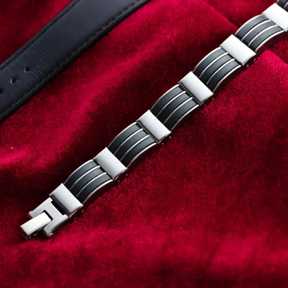 
Hottest products on the market silver color silicon mens bracelet fashion man accessories 