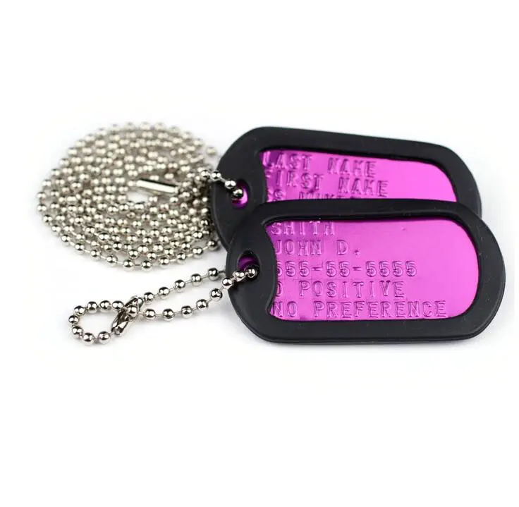 Алюминиевый военный догтег с логотипом на заказ с цепями и изоляторами