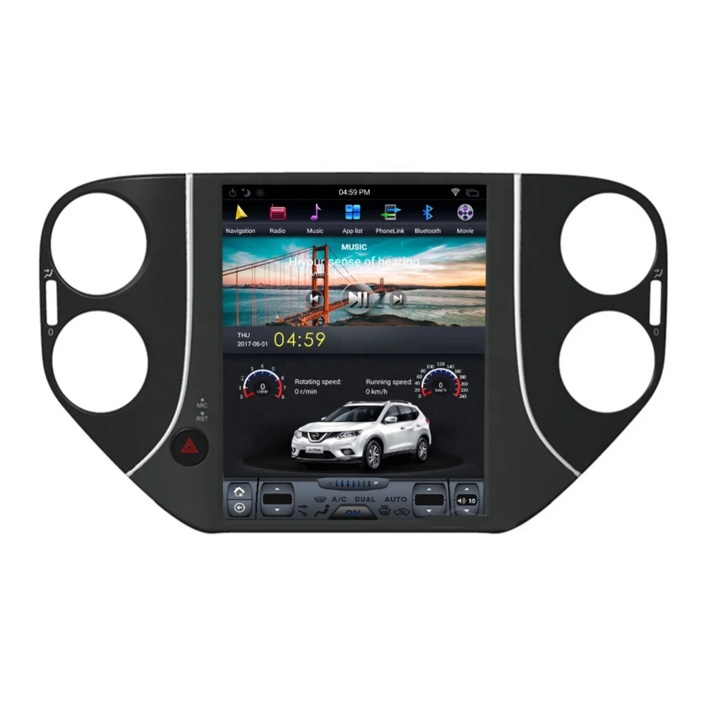 10.4 inch android 9.0 PX6 car dvd player gps navigation for Volkswagen tiguan 2009-2017 tesla screen stereo auto headunits RADIO