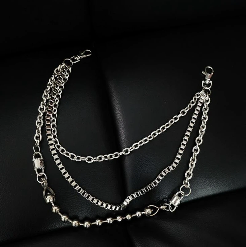 Dreamtop DTF330 dancer hip hop cool girls waist chain silver metal chain for pants for teenagers