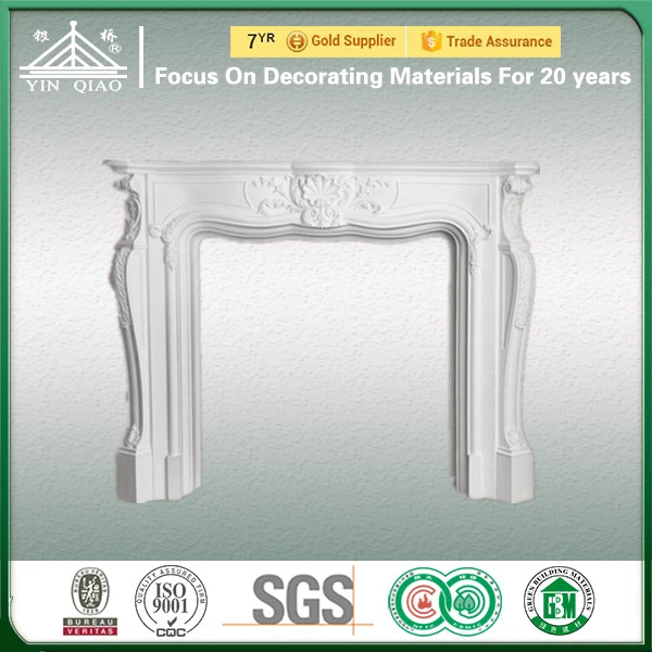 European Style Decorative Hand Carved Plaster Column Fireplace/Fireplace Mantel