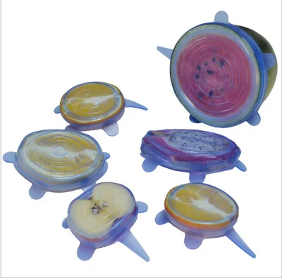 Best Seller Set of 6 Silicone Pot Cover Lid, Fresh Silicone Food Cover
