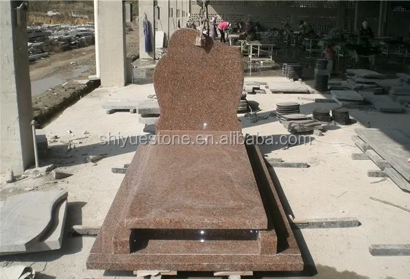 Rose Red Poland Style Granite Gravestone For Sale