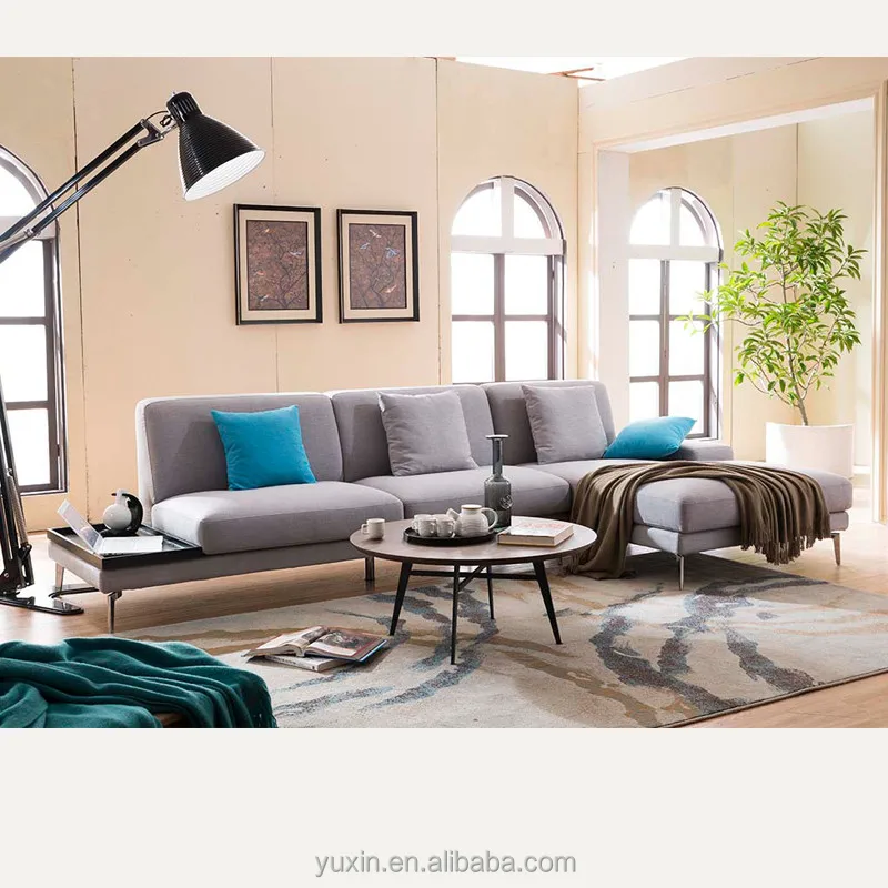 Высококачественный современный тканевый диван с перьями и журнальным столиком профессиональное производство