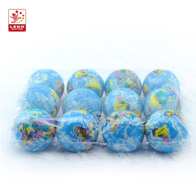 World Map Squeeze Globe Foam Stress Balls Relief Bouncy Ball