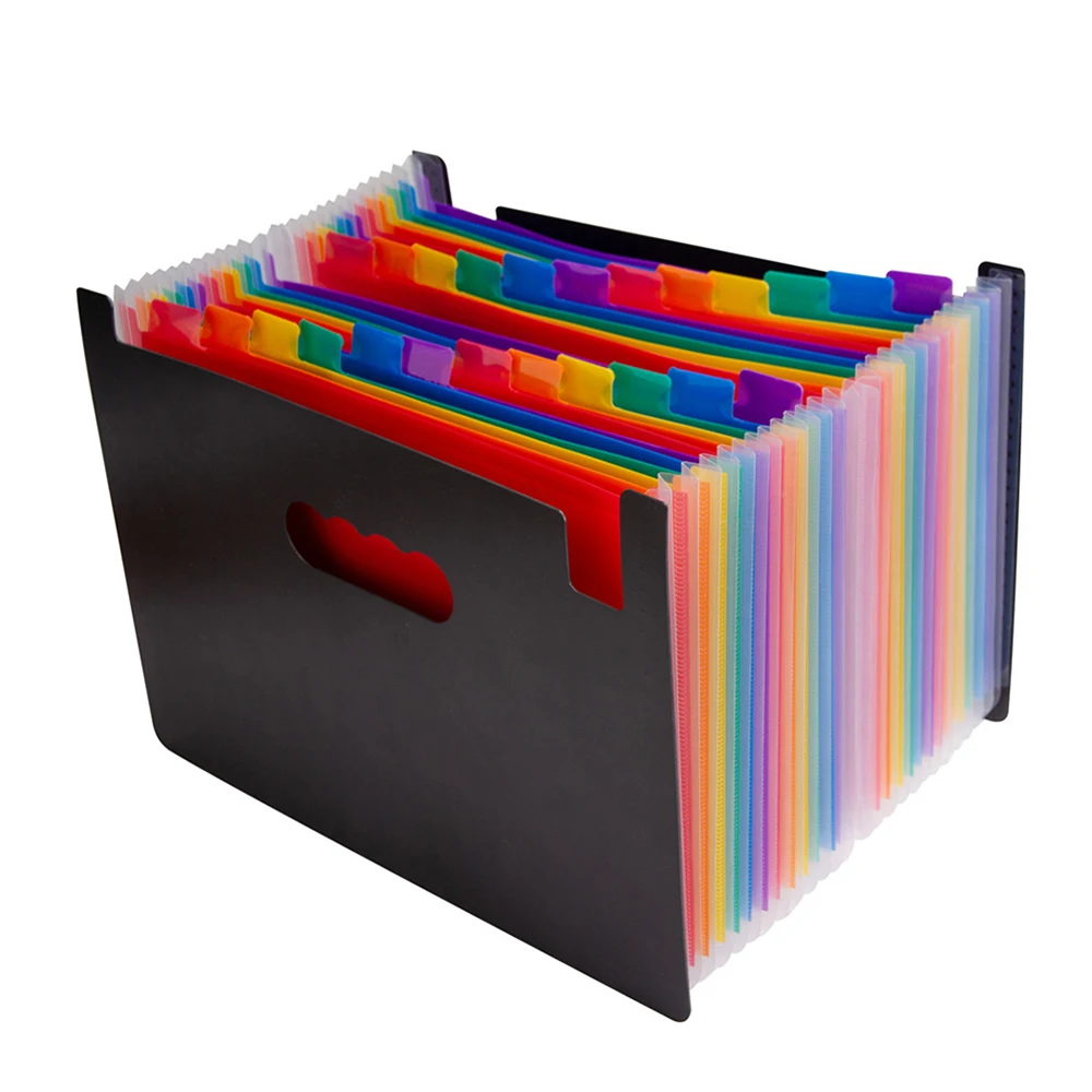 24 Pockets Expanding File Folder Rainbow Expanding and Self-Stand Accordion Large Capacity Expanding Wallets