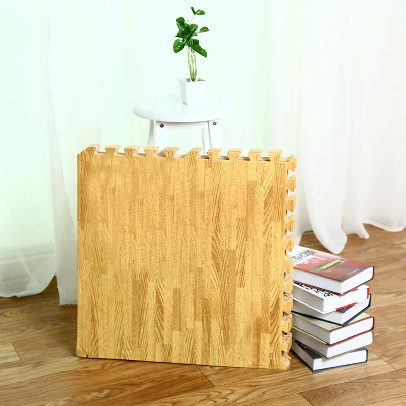 
Wooden Grain Floor Mats Foam Interlocking Mats Each Tile 1cm Thick Flooring Wood EVA Puzzle Mat 