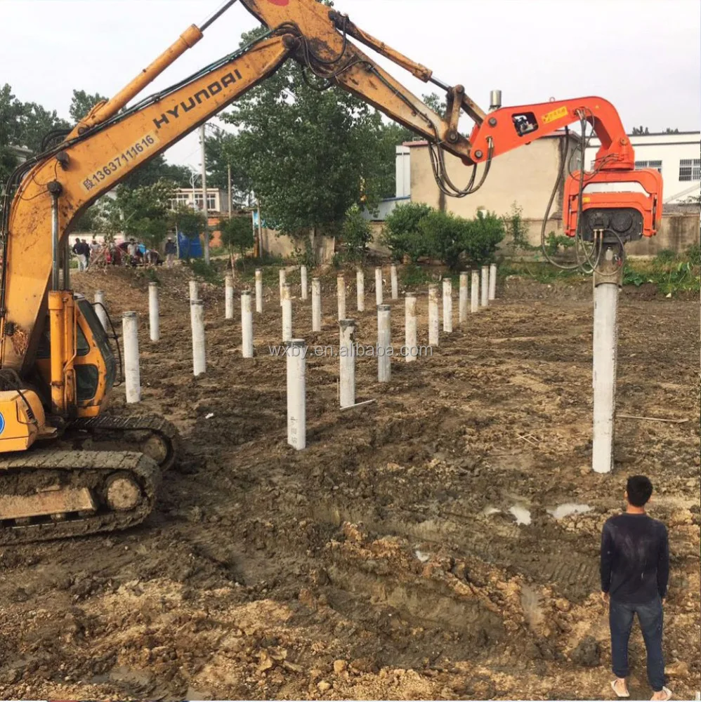 Hydraulic excavator equipment steel sheet pile driving machine excavator mounted pile driver