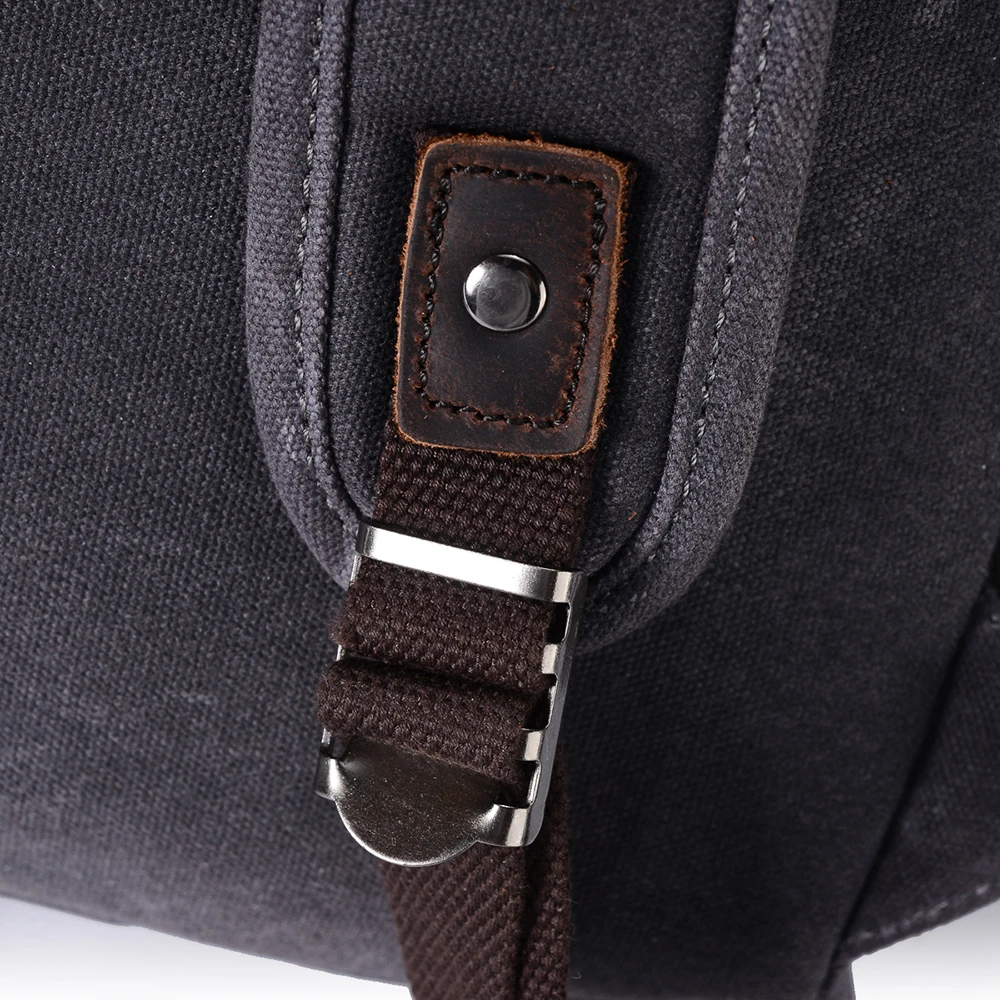 Waxed cotton canvas  bags OEM China Factory Leather backpack Canvas Sport Backpack