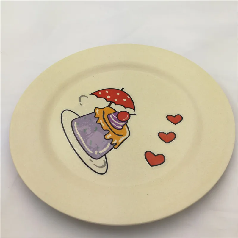 Eco Friendly Rice Husk Fiber Dinner Plates Disposable Bamboo fiber Plate