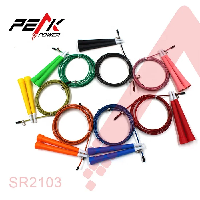 PeakPower Plastic Handle Jump Rope with Nylon Covered Wire Rope