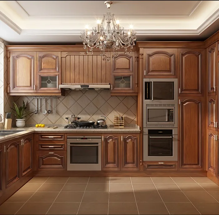 European style kitchen cabinet designs for wooden prefab homes