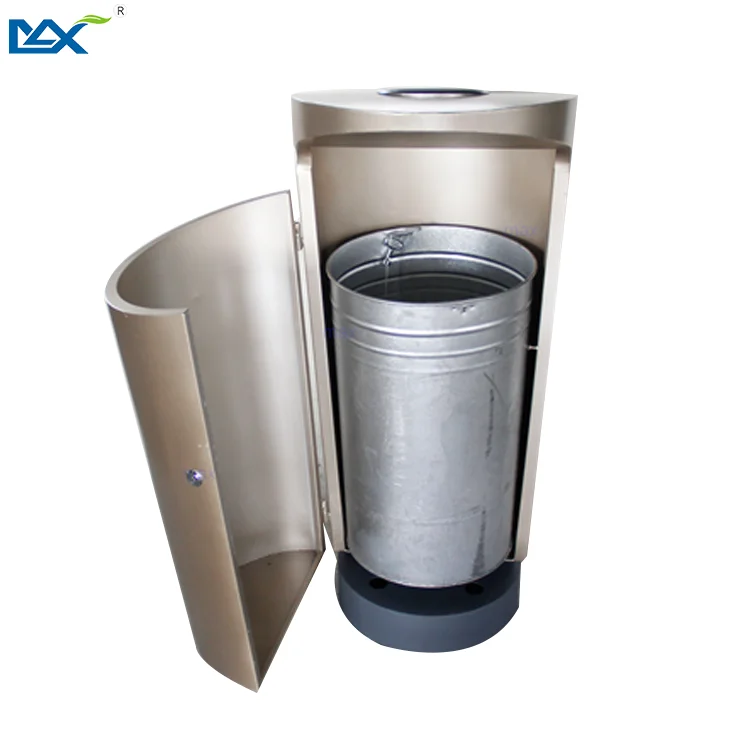 Trash Bin Garbage Bin Outdoor Waste Bin MAX Public Dustbin Metal with Ashtray and Street Storage Bucket IRON Open Top Stocked