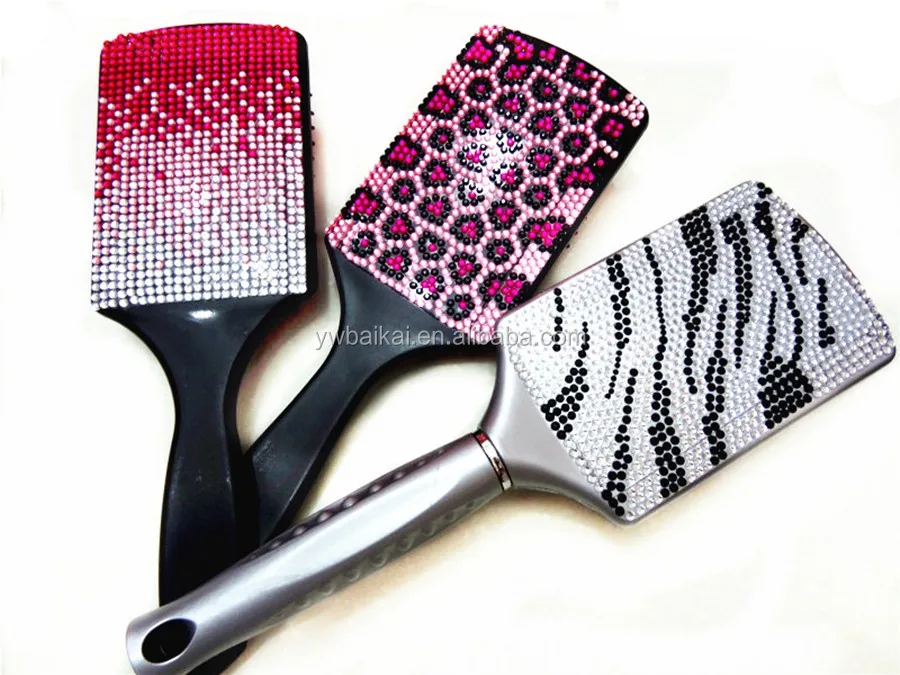 Оптовая bling bling горный хрусталь пластиковая расческа