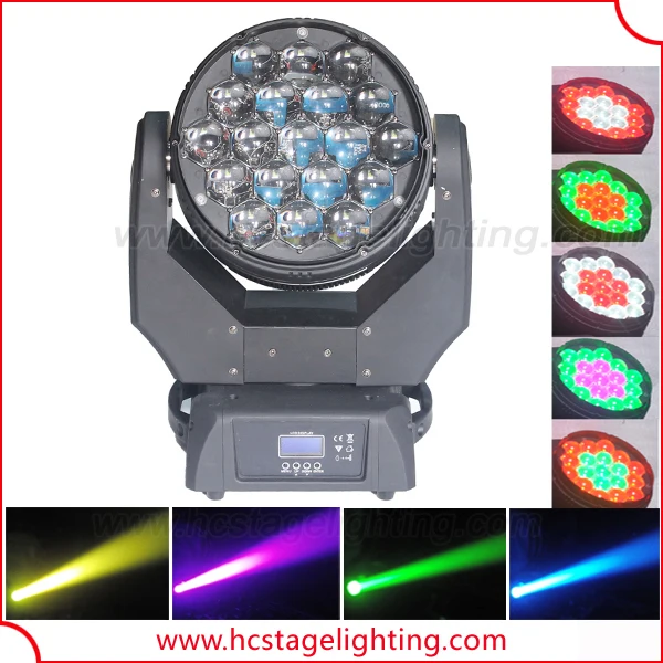 Оптовая увеличить 19x15 Вт led rgbw 4in1 moving головной луч света