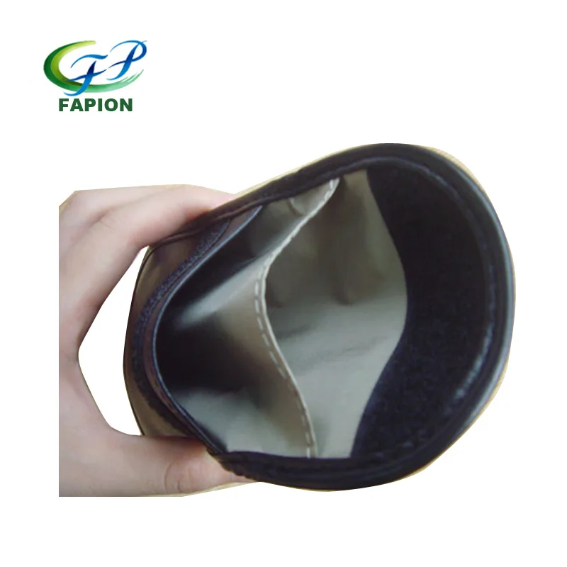 
black leather signal blocking copper mesh cell phone faraday cage 