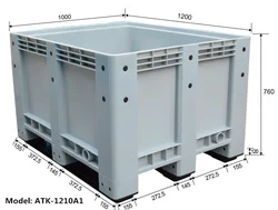 1200*1000*760 мм HDPE сверхпрочный складной пластиковый