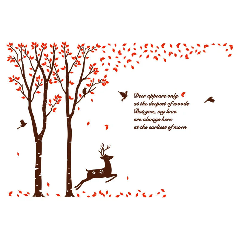 Acrylic 3D  Wall Stickers home decor creative big tree  wall decals living room tree deer wall stickers