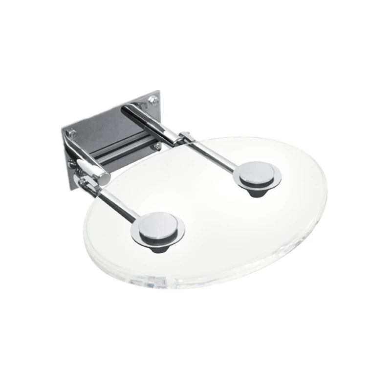 Acrylic Glass Wall Mounted Fold-up Bathroom Shower Seat