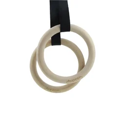 Strength Exercises Gym Wooden Rings with Adjustable Straps