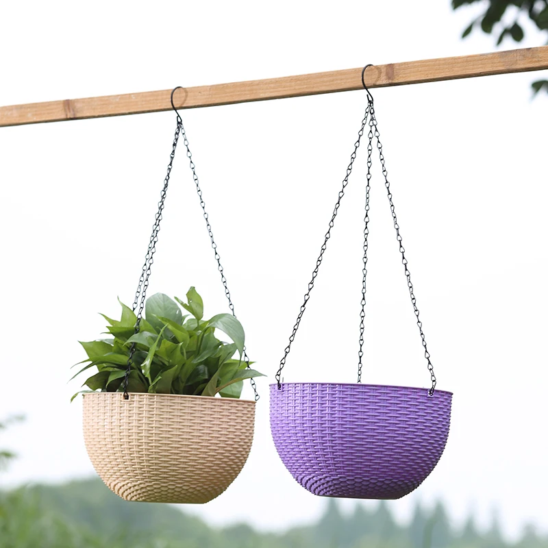 plastic garden round hanging plant pots