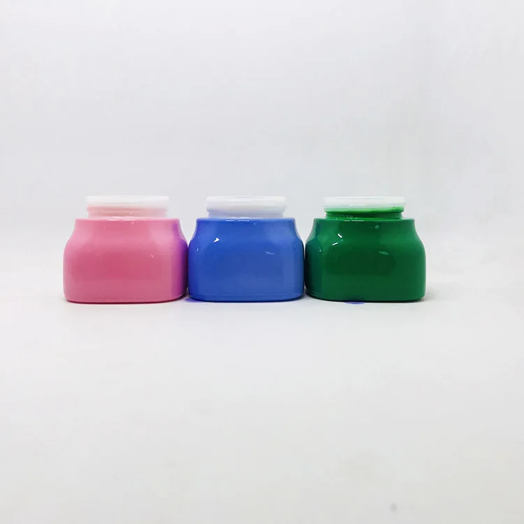 opal white glass container cream jar matte blue glass cosmetic jar