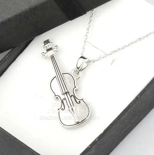 Silver Necklace With Violin