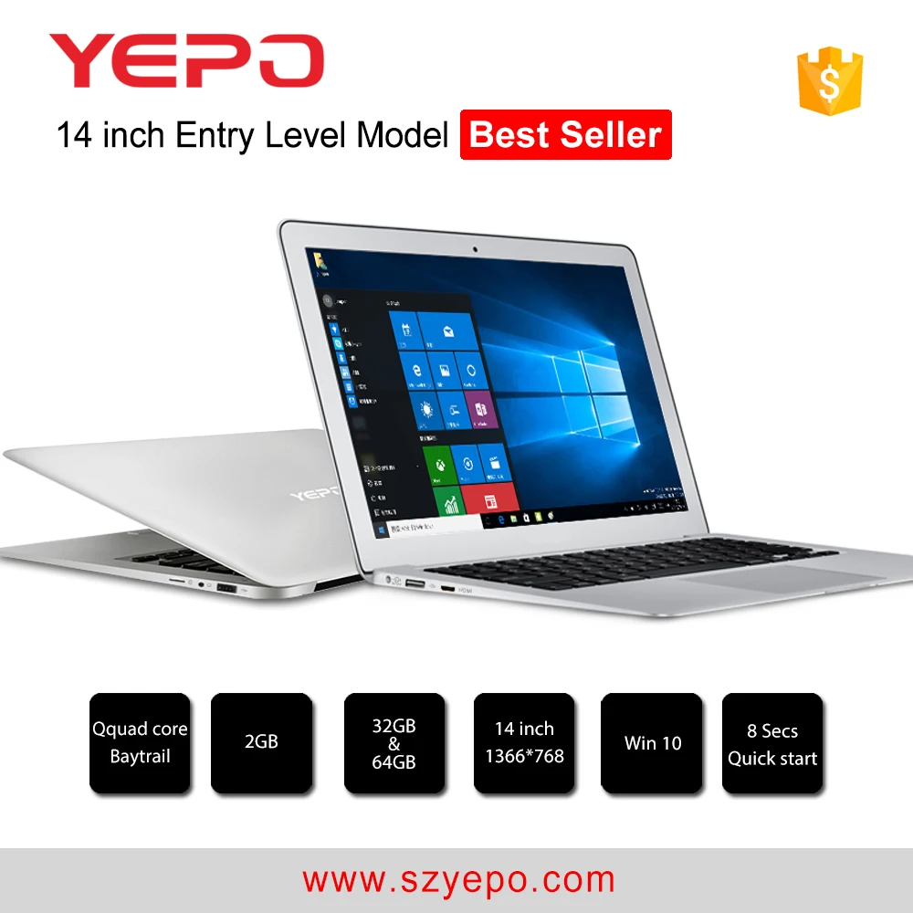 YEPO 737T Notebook 14.1' Intel Cherry Trail Z8350  4GB RAM 64GB EMMC Laptop