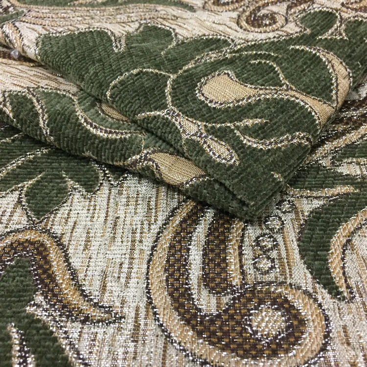 Grey color chenille jacquard sofa arabic fabrics and textiles