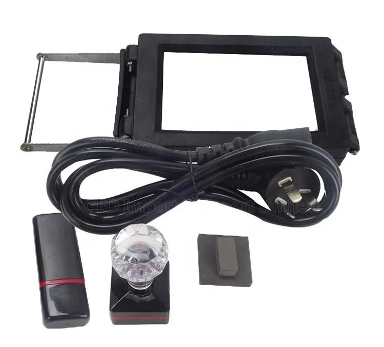 GED Low Price Photosensitive Portrait Self-Inking Flash Stamp Maker Blue Color Wedding Seal Engraving Machine