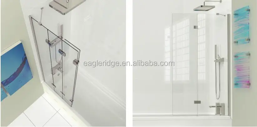 
Folding frameless bath screen for bathroom 4BASC2PFOUTSLH 
