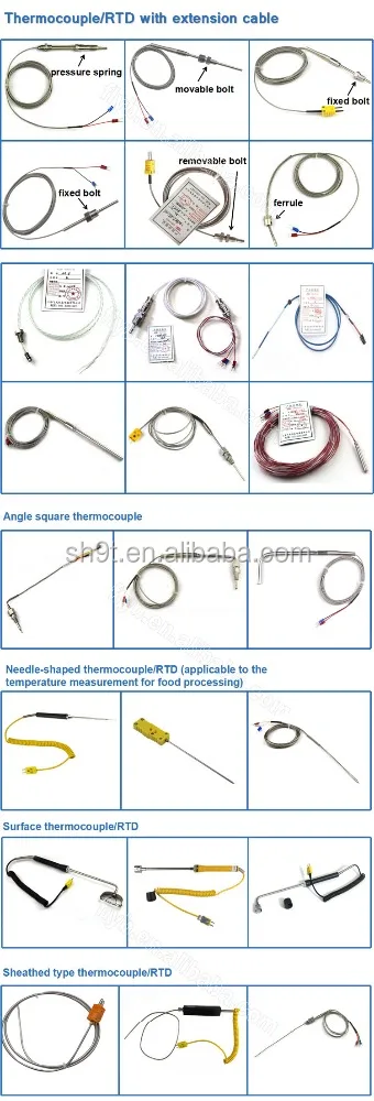 0-1300C K Тип термопары Температурный датчик с фланец, резьба
