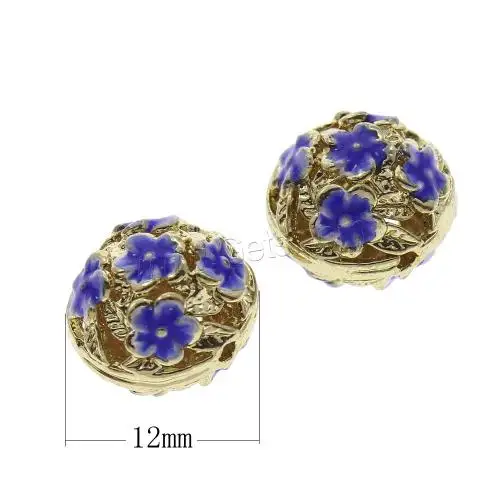  Cloisonne синий и серебро бусины для изготовления ювелирных изделий массивная бусина цветок полые